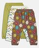 MINI KLUB Cotton Knit Pack Of 3  Smiley & Abstract Printed Pants - Brown White & Green