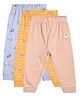 MINI KLUB Cotton Knit Pack Of  3 Animals & Trees Printed Pants - Blue Orange & Peach