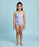The Mom Store Sleeveless Mermaid Printed Swimsuit With Headband - Multi Colour
