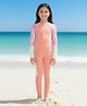 The Mom Store Full Raglan Sleeves Abstract Printed Legged Swimsuit - Multi Colour