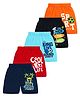 KUCHIPOO Cotton Blend Knit Pack Of 5 Printed Beach Theme & Typography Printed Shorts - Orange Black Sky Blue Red & Navy Blue