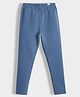 Orange Sugar Cotton Lycra Knit Solid Leggings - Air Force Blue