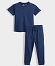 Orange Sugar 100% Cotton Knit Half Sleeves Solid Tee & Joggers Night Suit - Royal Blue