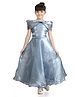 Tiny Girl Woven Sleeveless Bow Applique Detailed Gown - Opal Blue