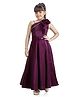 Tiny Girl Woven Sleeveless Shimmer Lace Embellished Frill Detailed Gown - Maroon