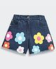 Tiny Girl Cotton Woven Floral Printed Shorts - Blue