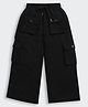 Tiny Girl Cotton Woven Solid Cargo Style Jeans - Black