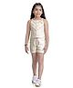 Tiny Girl Woven Sleeveless Floral Applique Detailed Top with Shorts Set - Cream