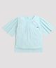 Tiny Girl Woven Half Sleeves Textured Top - Blue
