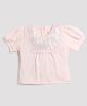 Tiny Girl Cotton Woven Half  Sleeves Sequins Embellished  Top - Peach