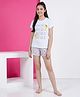 Lil Tomatoes Cotton Jersey Knit Half Sleeves Sicily Text Printed Tee & Shorts Night Suit - Lilac