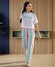 Lil Tomatoes Cotton Jersey Knit Half Sleeves Peanuts Text Printed Tee & Pajama Night Suit - White