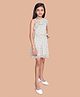 Tiny Girl Woven One Shoulder Leaves Printed Dress - Golden