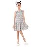Tiny Girl Woven Sleeveless Chevron Printed Dress - Blue