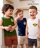 Babyhug Disney Cotton Single Jersey Knit T-Shirts with Sleeveless Styling and The Lion King Print in for in Navy Blue for Pack of 3 5-6 Years