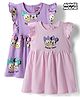 Babyhug Disney Single Jersey Knit Frill Sleeves With Minnie Mouse & Friend Graphics Pack of 2 - Pink & Lavender