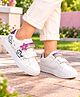 Pine Kids Velcro Closure Casual Shoes With Star Applique & Cat Print - Pink