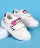 Pine Kids Velcro Closure Casual Shoes With Star Applique & Cat Print - Pink