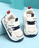 KIDLINGSS Colour Blocked My Baby Text Printed Abstract Designed Velcro Closure Shoes - Navy Blue