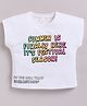 giniekids Cotton Knit Half Sleeves Summer Is Finally Here Text Printed Top - Off White