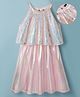 Hola Bonita Knit Sleeveless Shimmer Party Dress with Sequin Detailing - Pink