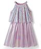 Hola Bonita Knit Sleeveless Shimmer Party Dress with Sequin Detailing - Lilac