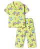 Babyhug Cotton Knit Half Sleeves Aeroplane Printed Co-Ords Shirt & Pyjama Night Suit - Yellow