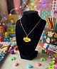 SKD Teddy Bear Applique Detailed Necklace - Yellow