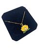 SKD Stone Embellished Lotus Applique Detailed Necklace - Yellow