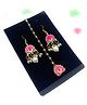 SKD Pearl Embellished Floral Designed Jewellery Set - Pink