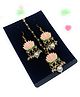 SKD Pearl Embellished Floral Designed Jewellery Set - Peach