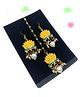SKD Pearl Embellished Floral Designed Jewellery Set - Yellow