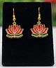 SKD Lotus Designed Earrings - Red