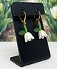SKD Floral Applique Detailed Earrings -  White