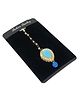 SKD Tear Drop Designed Stones & Beads Embellished Maang Teeka - Blue