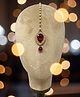 SKD Tear Drop Designed Stones & Beads Embellished Maang Teeka - Red