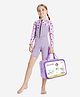 Little Surprise Box Neoprene Full Sleeves Strawberry Printed Legged Swimsuit With Bag - Purple