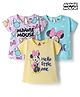 Babyhug Disney Single Jersey Knit Half Sleeves T-Shirts with Minnie Mouse Graphics Pack of 3 - Multicolor