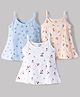 CUCUMBER Sinker Knit Sleeveless Butterfly Cherry & Floral Print Pack of 3 - White Peach & Blue
