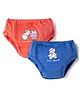 CUCUMBER Cotton Knit Panties With Bear & Bunny Print Pack of 2 - Red & Blue