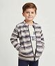 Lagorii Rayon Woven Full Sleeves Abstract Printed Jacket With Tee - Grey