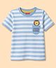 Babyhug Cotton Knit T-Shirt Half Sleeves Striped with Graphics Multi Color 18-24 Months