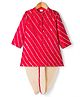 Babyhug Cotton Blend Woven Full Sleeves Kurta Dhoti Set With Sequin Detailing - Red