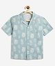 Campana Cotton Woven Half Sleeves Pineapple Printed Shirt - Light Grey