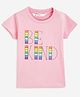 Campana 100% Cotton Knit Half Sleeves Be Kind Text Printed Tee - Pink