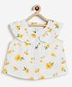 Campana 100% Cotton Woven Sleeveless Floral Printed Top - White & Yellow