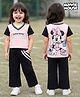 Babyhug Disney 100% Cotton Knit Half Sleeves T-Shirt & Pant Set With Minnie Mouse Graphics - Multicolor