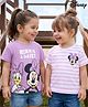 Bonfino Disney 100% Cotton Knit Half Sleeves T-Shirts With Stripes & Minnie Mouse & Friends Graphic Pack Of 2 - Purple