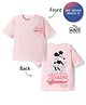 Primo Gino Disney Single Jersey Knit Half Sleeves T-Shirt With Mickey Mouse Graphics - Pink