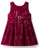 Enfance Core Cotton Woven Sleeveless Lines Printed Frock - Maroon